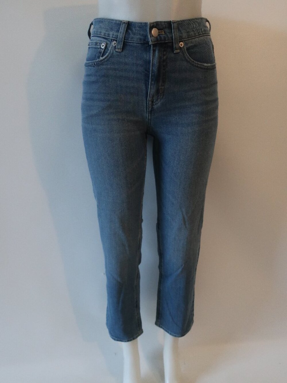 NWT Womens J. Crew Blue (Item- 21) Mid-Rise Straight Leg Jean 25